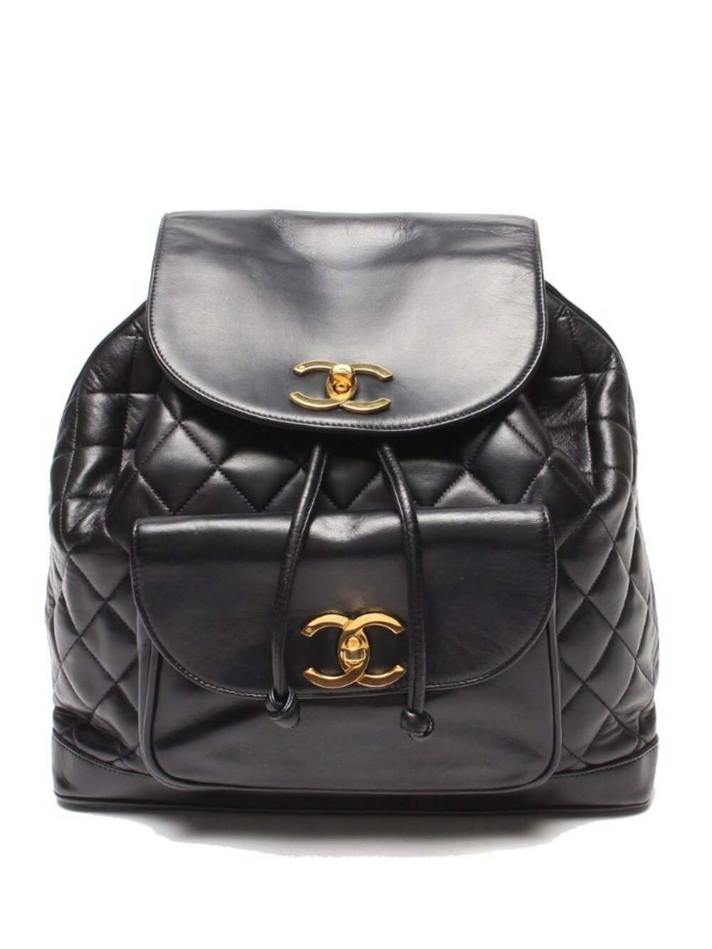 Chanel Backpack Gold Quilted Lambskin